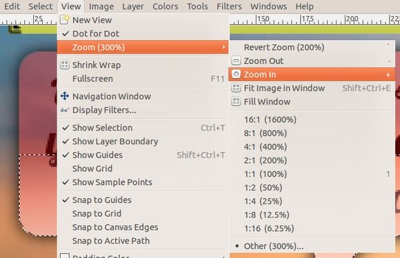 Увеличение до 300% для точной работы с градиентом