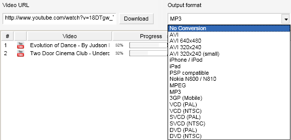 Интерфейс VDownloader — список загрузок и кнопки управления