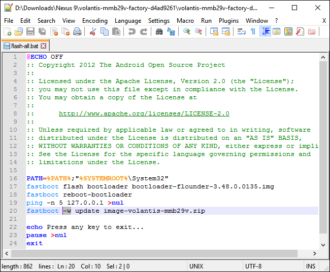 Редактирование файла flash-all.bat для предотвращения очистки данных