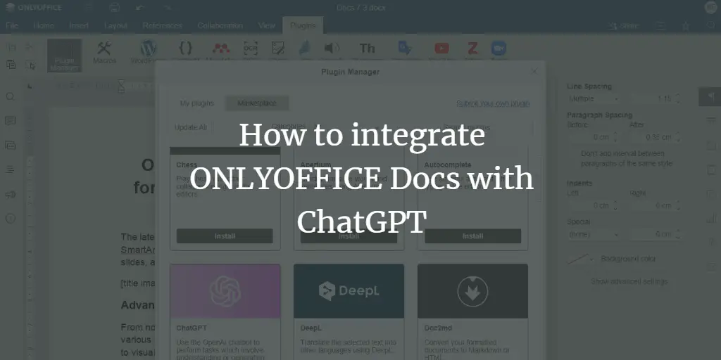 ChatGPT в ONLYOFFICE — подключение и настройка
