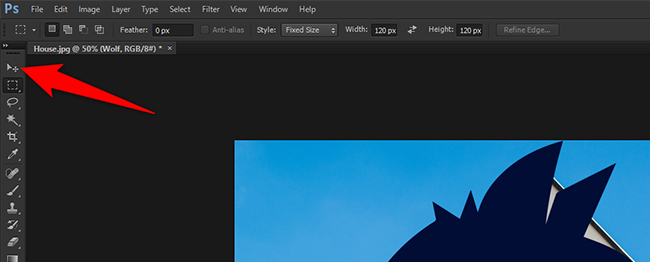 Инструмент «Перемещение» в Photoshop.