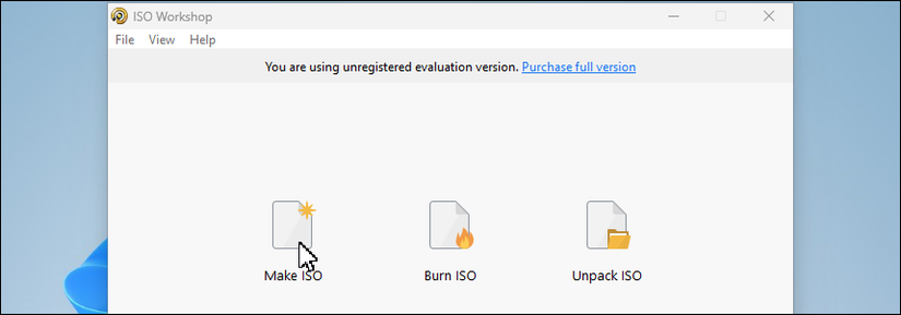 ISO Workshop: окно приложения в Windows 11.