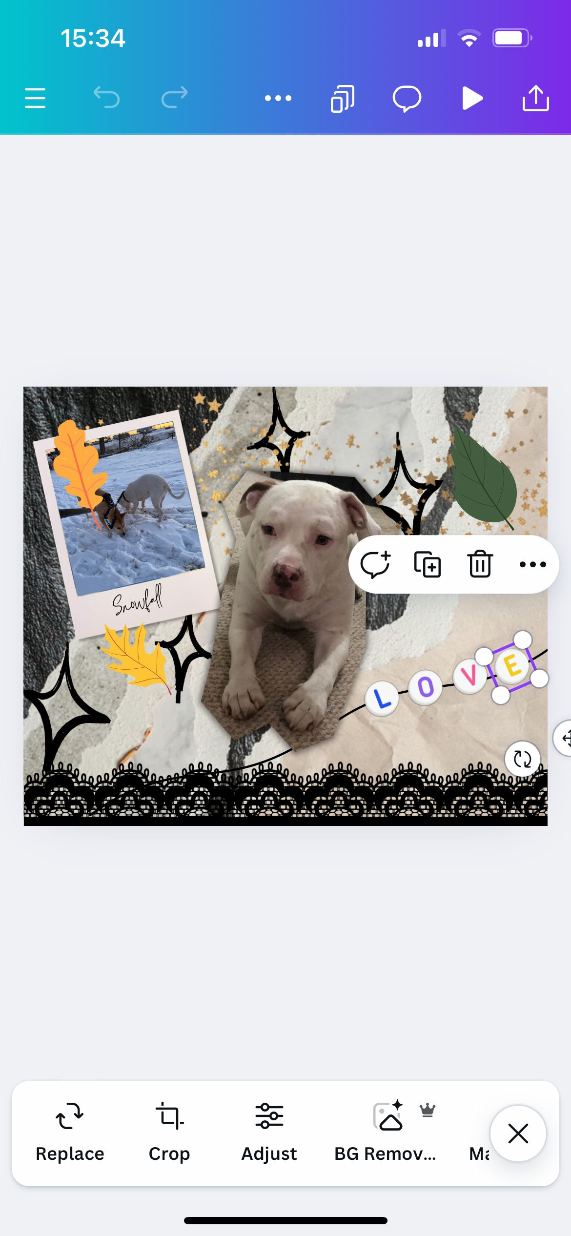 Выбор нескольких элементов в приложении Canva