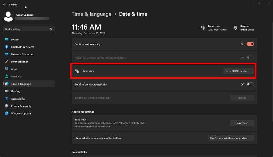 Настройка региона в Windows