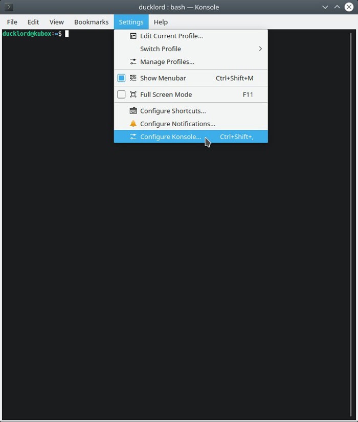 Konsole Wallpaper Config Konsole