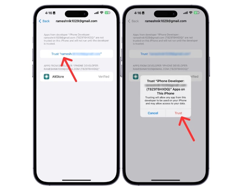 Доверие разработчику в iOS — подтверждение профиля