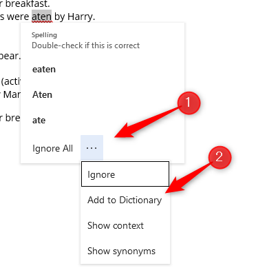 Добавление слова в пользовательский словарь Word
