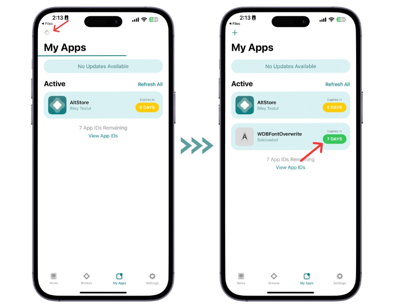 Процесс установки приложения через AltStore на iPhone