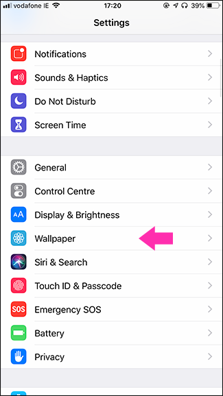 Настройки iPhone — Обои