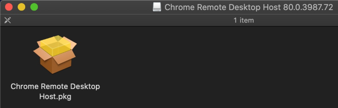 Установка Chrome Remote Desktop на macOS: окно с DMG и PKG
