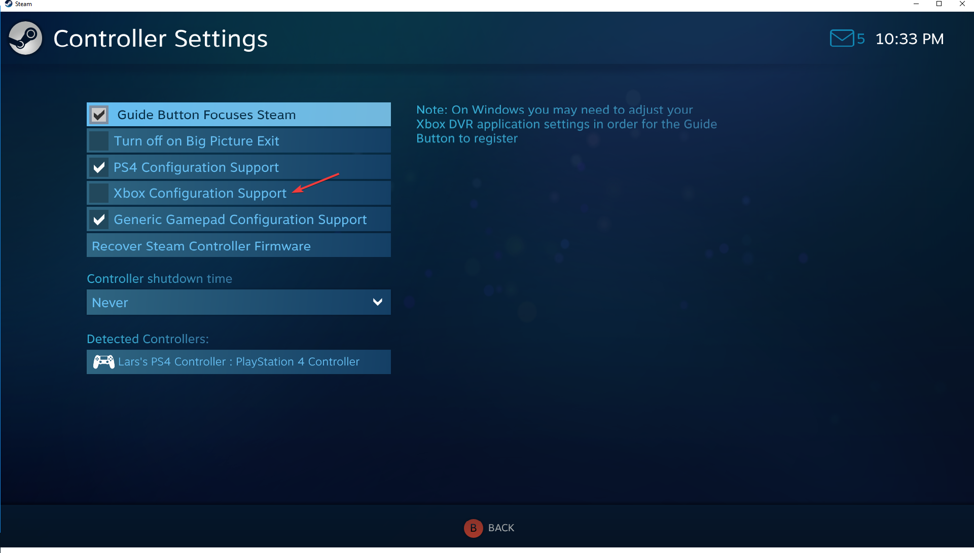Xbox Configuration Support