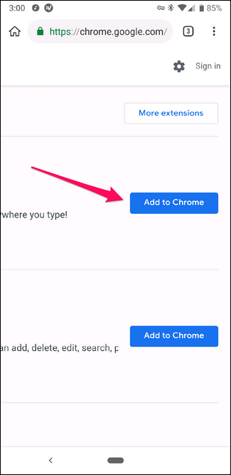 Кнопка Add to Chrome крупным планом