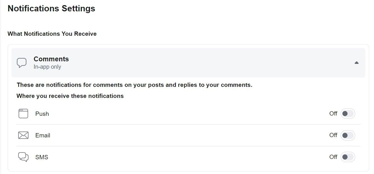 Отключение уведомлений Facebook в браузере
