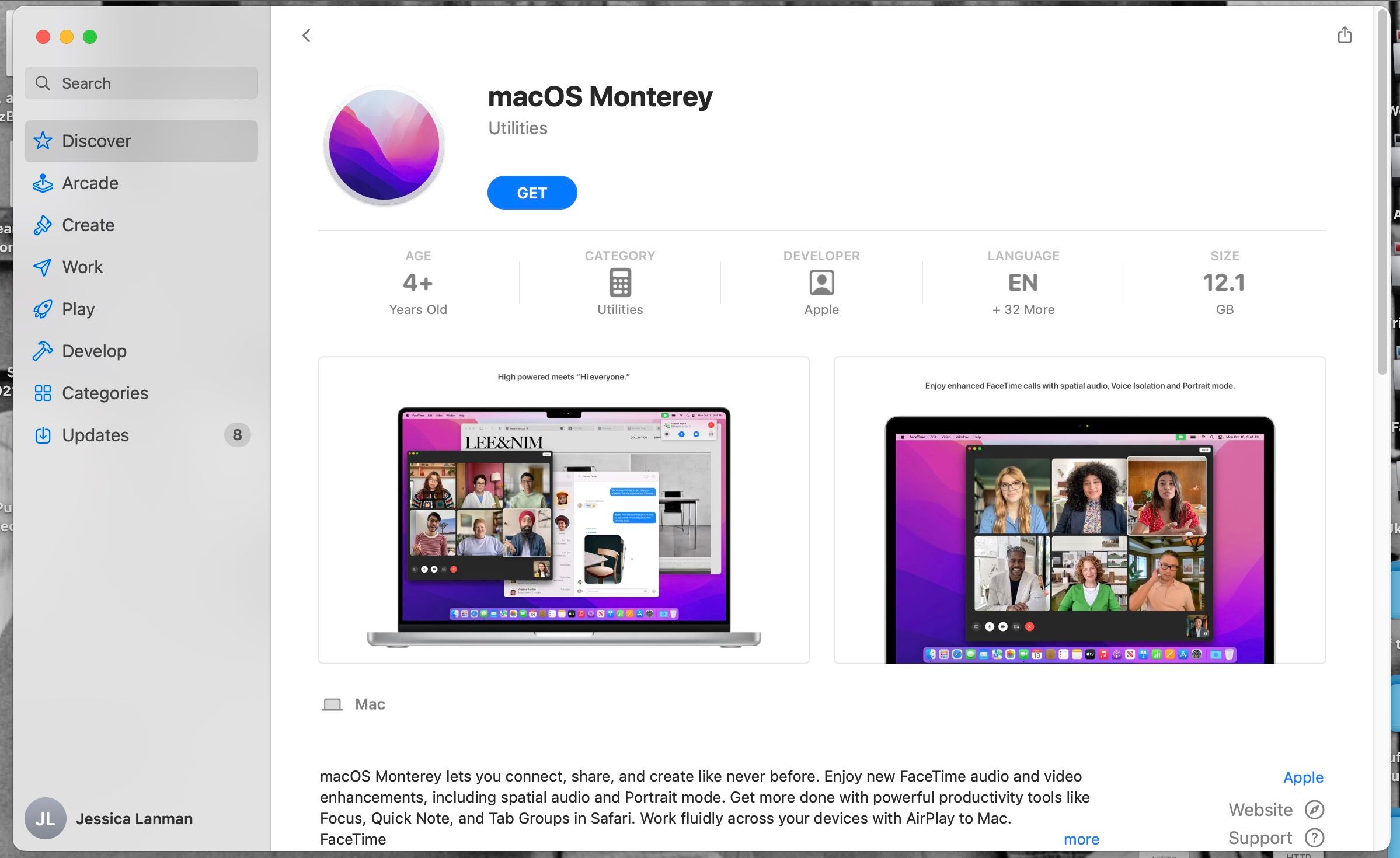 Установщик macOS Monterey в Mac App Store