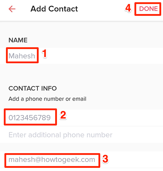 Вручную введите контакт для блокировки в Tinder.