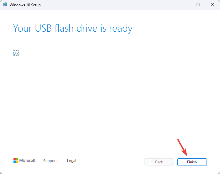 Завершение создания установочной флешки