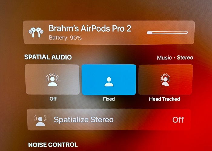 Выбор режимов Spatial Audio на Apple TV