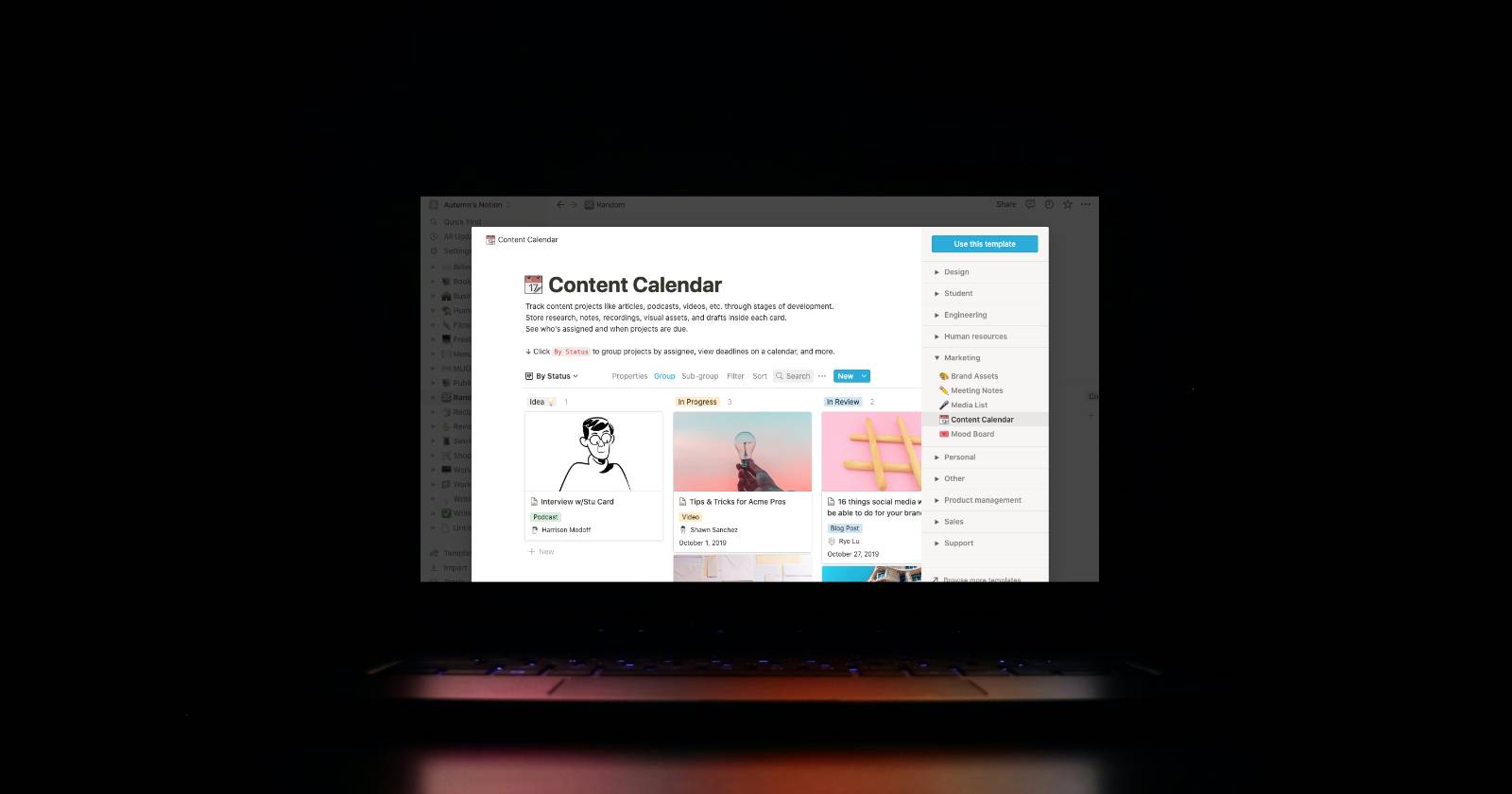 Календарь контента Notion — шаблон и инструкция