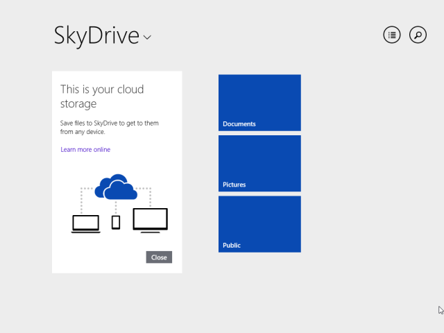 Современное приложение SkyDrive