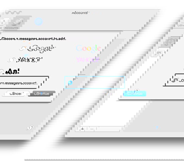Выбор типа аккаунта Jabber в «Сообщениях»