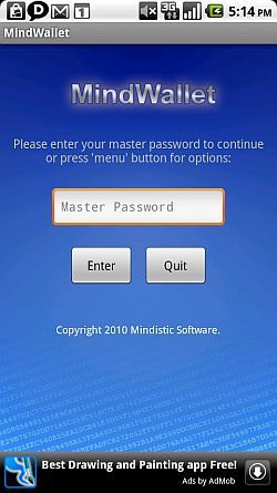 Интерфейс менеджера паролей на экране смартфона