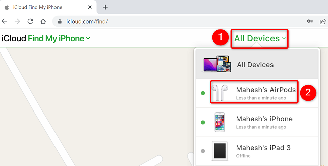 Выберите AirPods.