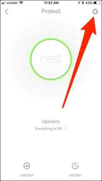 Экран настроек Nest Protect в приложении