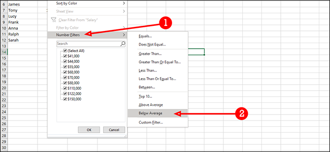 filter below average