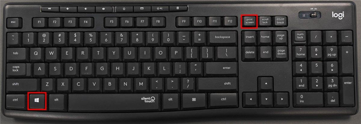 Сочетание Windows и Print Screen на клавиатуре для сохранения файла скриншота