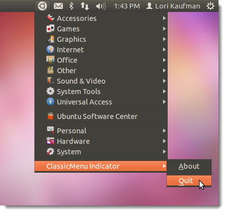 Закрытие ClassicMenu Indicator через его меню