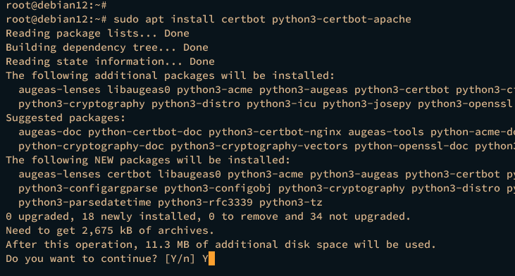 Установка Certbot