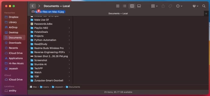 Вариант использования стрелок назад/вперёд для навигации при перетаскивании