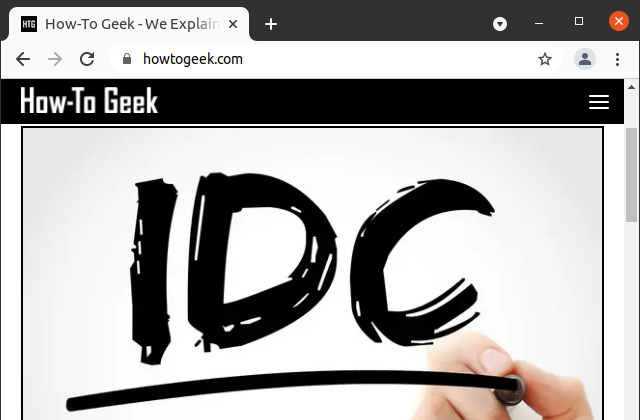 Google Chrome displaying a website