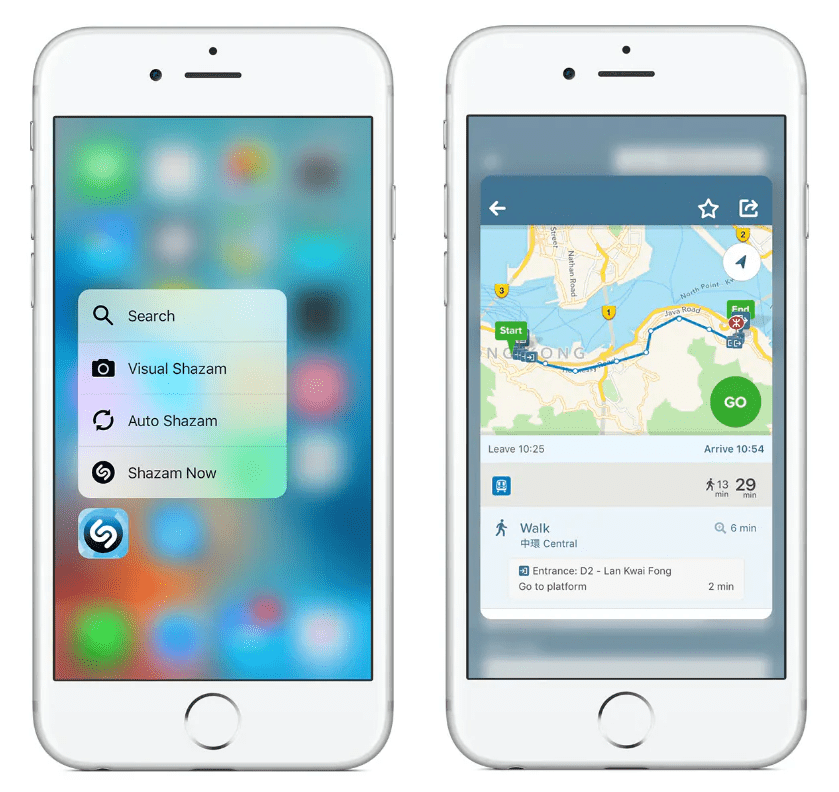 Сравнение 3D Touch и Haptic Touch: поясняющая диаграмма