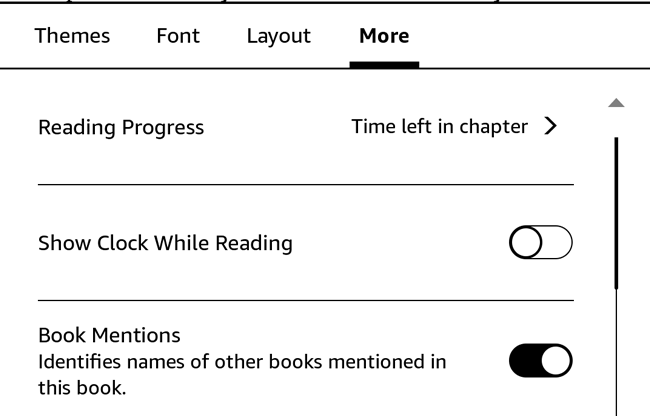 Экран меню «Ещё»: элементы оформления и информационные опции