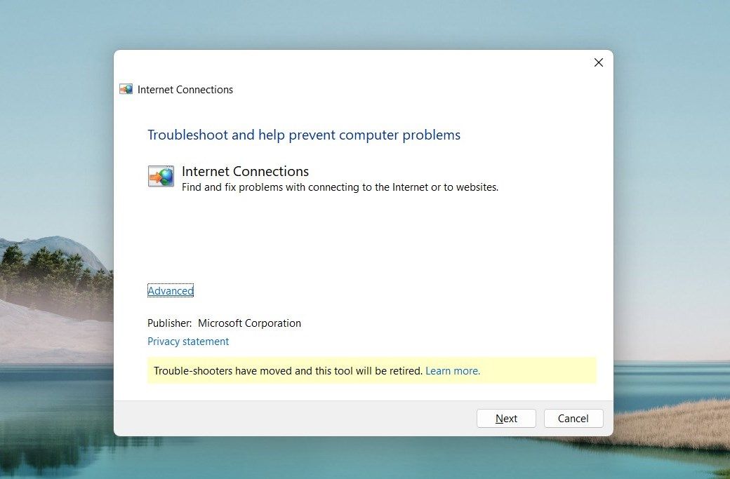 Запуск средства устранения неполадок
