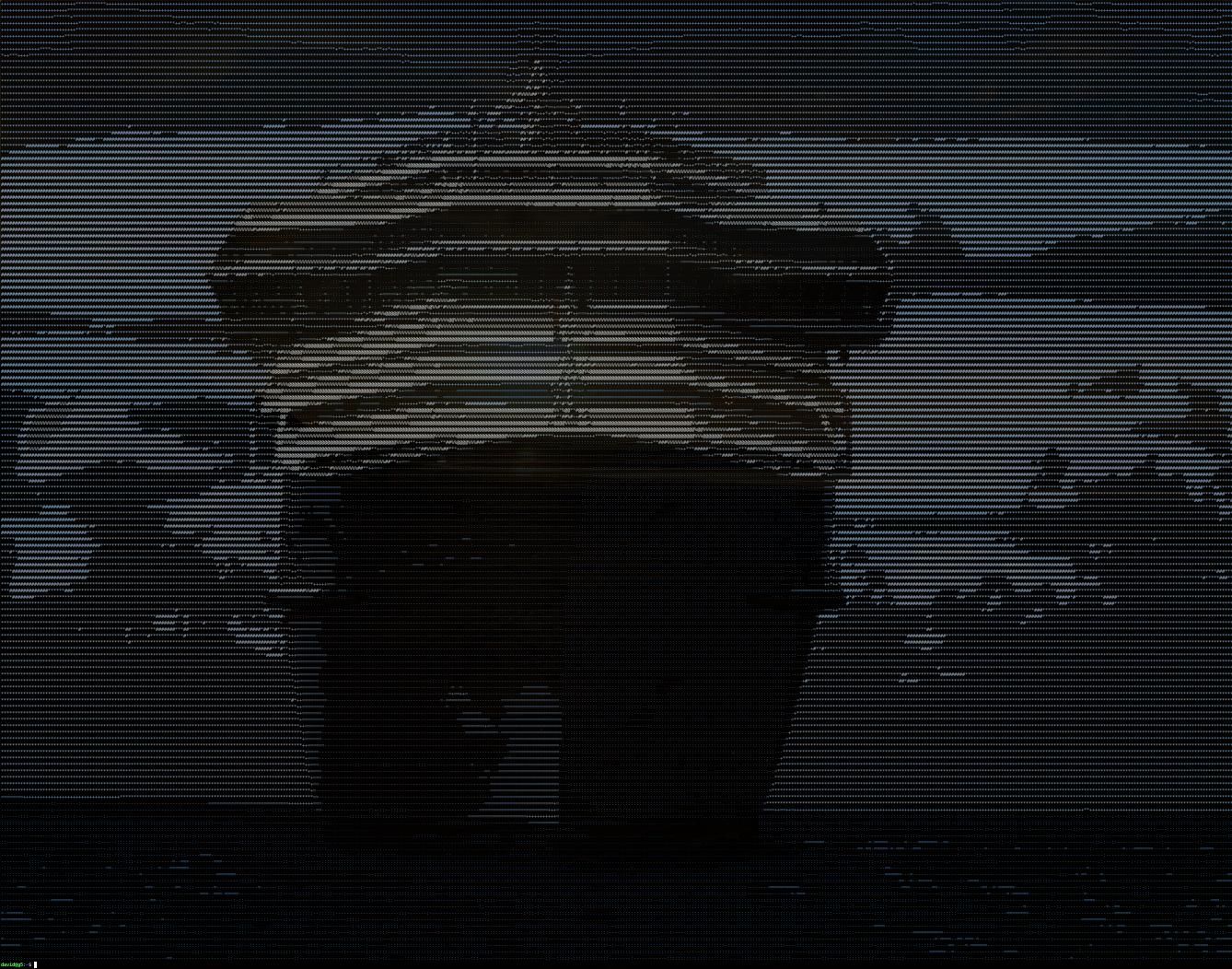 цветной ASCII-арт корабля