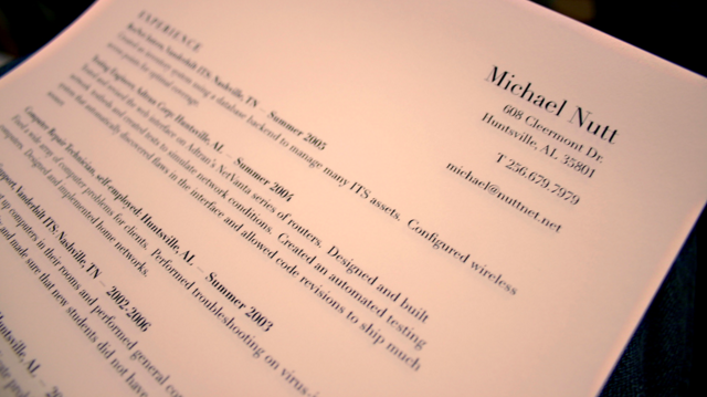 Простой шаблон резюме без графики