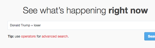 Результат поиска в Твиттере по имени компании