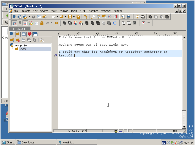 reactos review pspad running