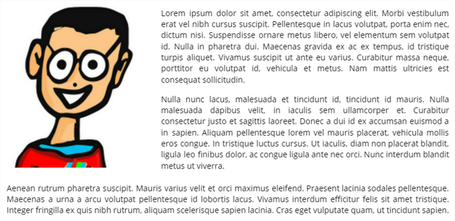 Текст, обтекающий изображение на слайде Google Slides.