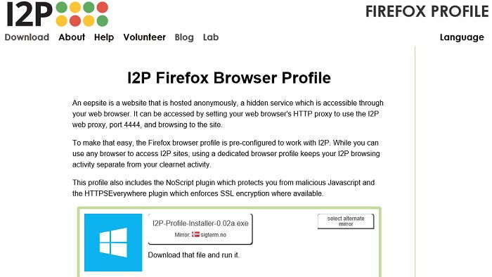 Firefox Profile I2p