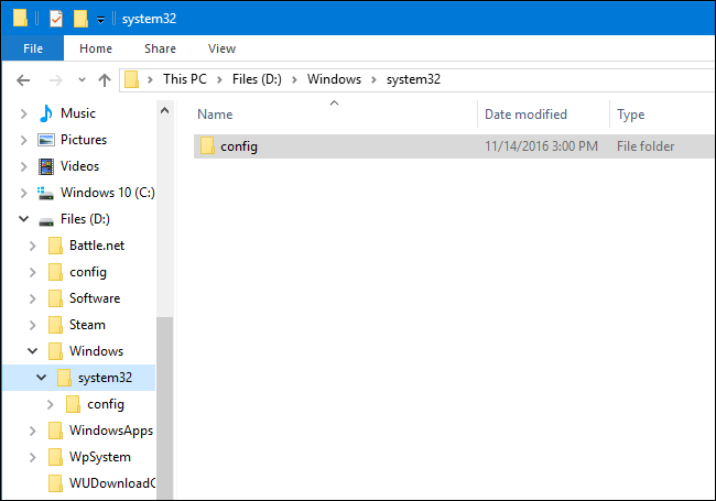 Воссоздание структуры Windowssystem32 на рабочем ПК