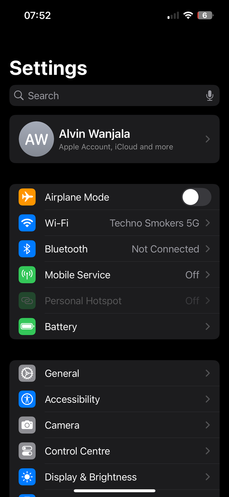 Главная страница настроек иконки приложений на iPhone