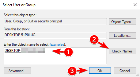Ввод имени владельца