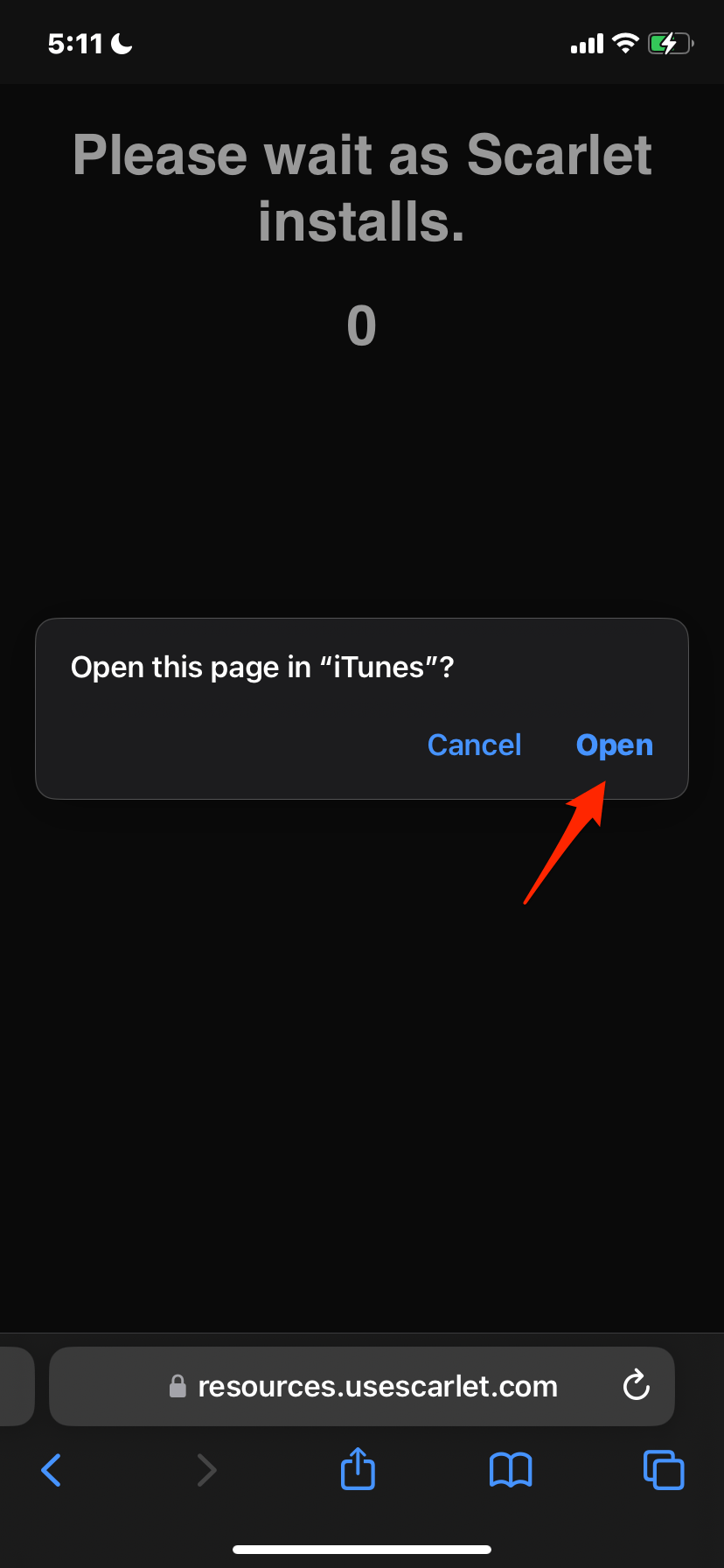 Запрос открытия в iTunes