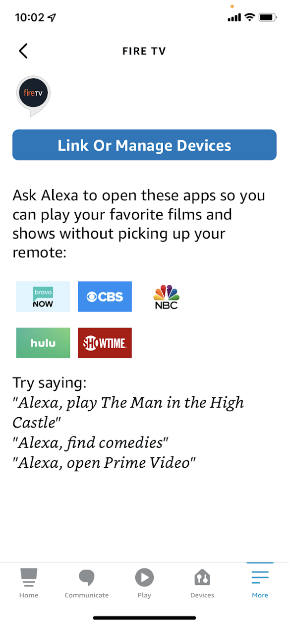 Выберите «Связать или управлять устройствами»