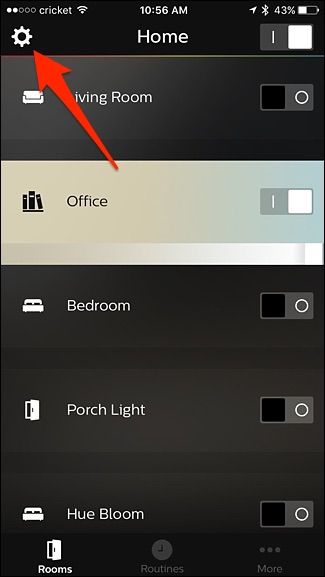 Настройки аксессуаров в приложении Hue