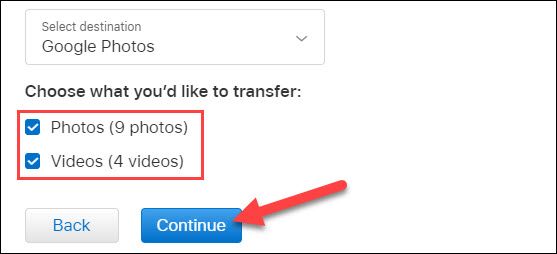 Выбор контента для копирования