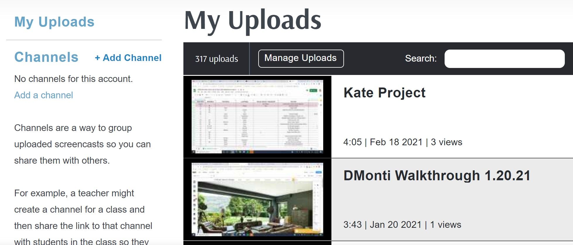 Добавление канала в Screen-Cast-O-Matic